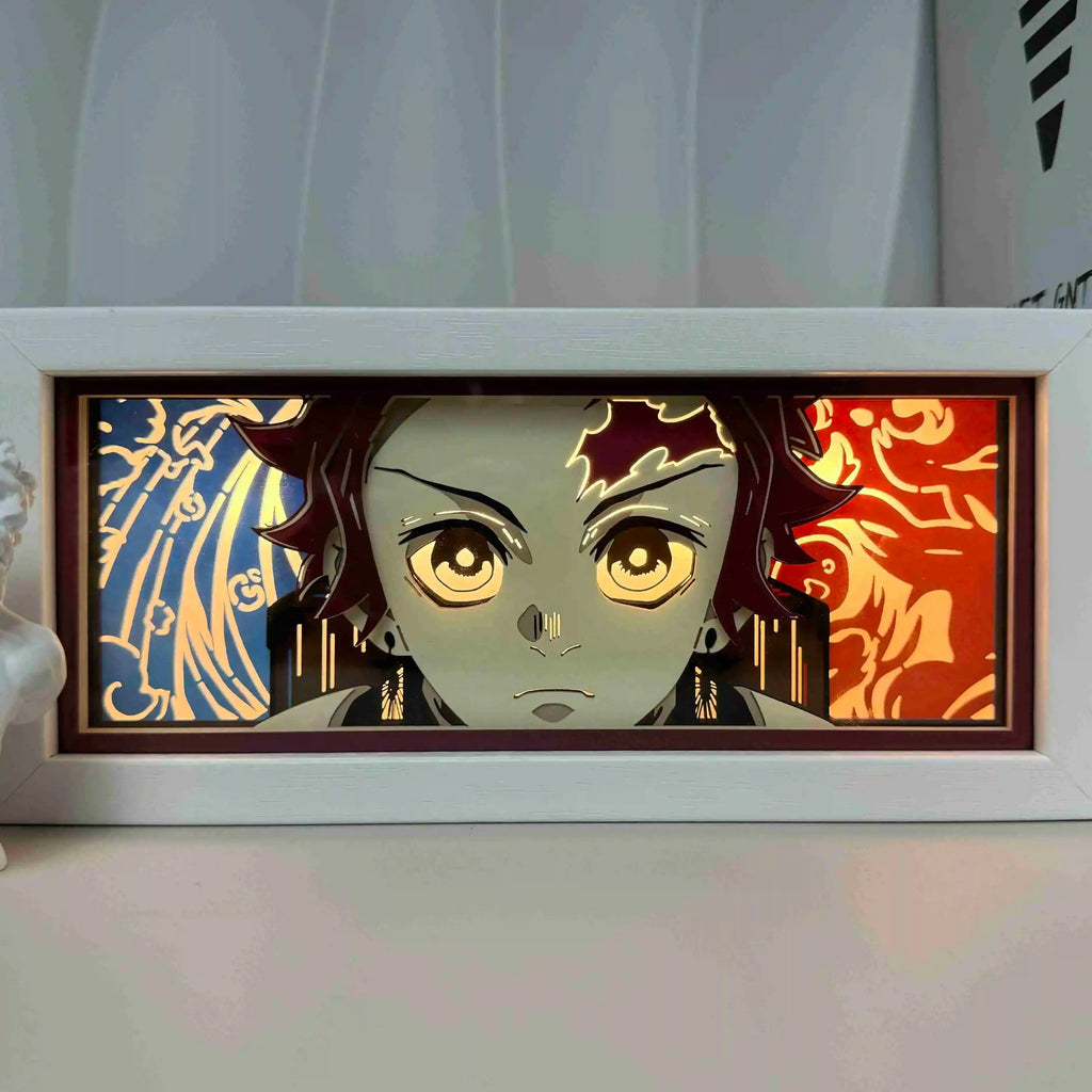 Demon Slayer paper-cut colorful light box room bedroom night light remote control
