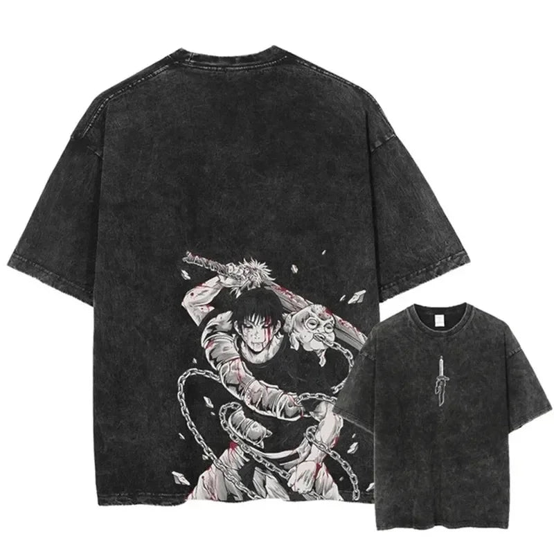 Toji Fushiguro Streetwear Summer Short Sleeve Vintage T-Shirt