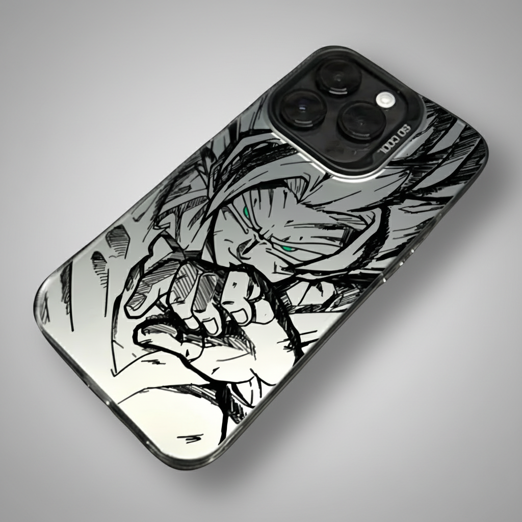 Dragon Ball Apple iPhone 15 14 Pro Max Plus Colorful Silver Cover Phone Case